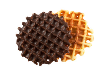 Belgian waffles isolated on white