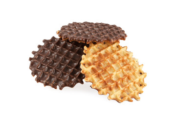 Belgian waffles isolated on white