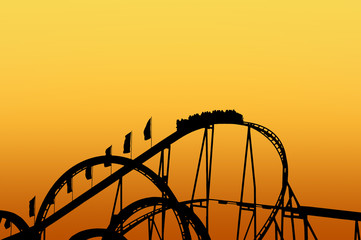 Rollercoaster track on fun fair © NilsZ
