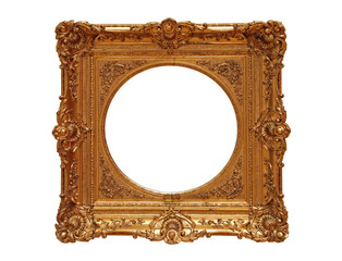 antiker goldener Rahmen, isoliert auf weißem Hintergrund 04