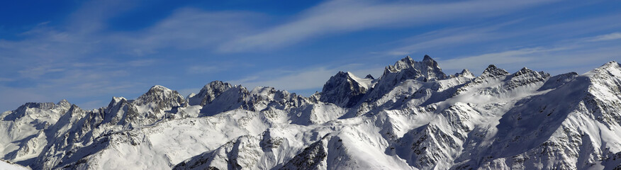 Fototapeta na wymiar Panorama Caucasus Mountains. Elbrus Region.