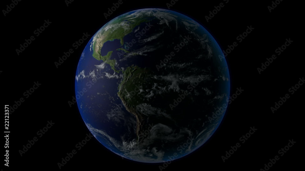 Wall mural rotaing globe video loop