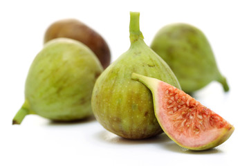 Fresh figs on white