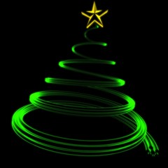 Abstract Modern Green Glowing Christmas Tree