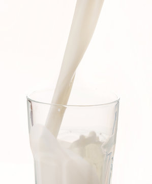 Milk pouring in glass