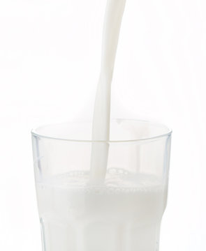 milk in the glass.