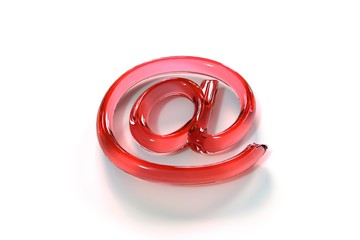 Arobase 3D Verre rouge