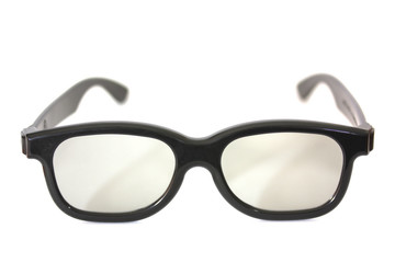 Black rimmed glasses isolated on white