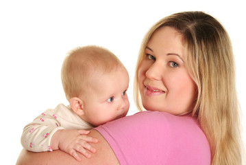 Fototapeta na wymiar mother embracing baby