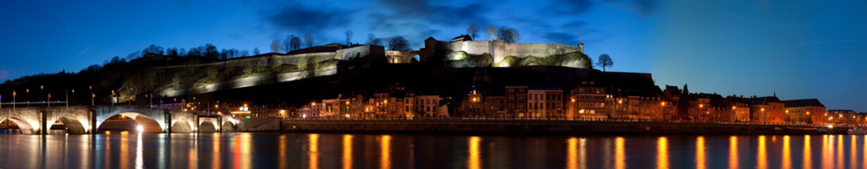 Night Panorama River City Mountain