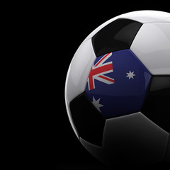 Obraz premium Australian soccer ball over black background