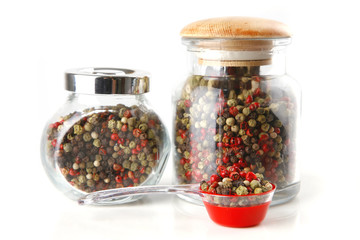 pepper in spoon isolated