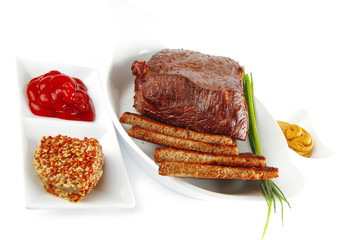 served meat with spices