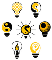 Light bulbs symbols
