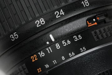 Black camera lens surface