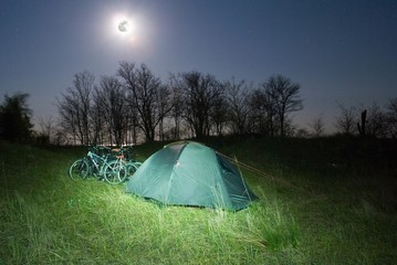 touristic camp at the night