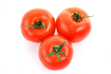 red tomato  vegetables   isolated on white background