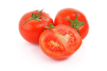 red tomato  vegetables   isolated on white background