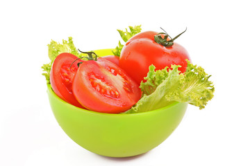 red tomato  vegetables   isolated on white background