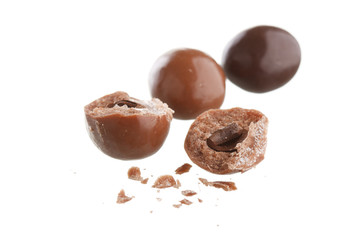 Obraz na płótnie Canvas almonds in the chocolate.