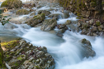 Waterfall with stones