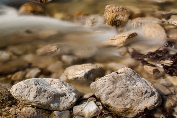 Waterfall with stones