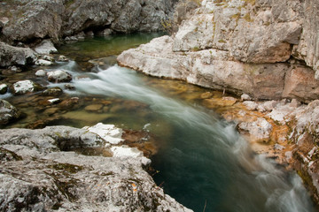 Waterfall with stones