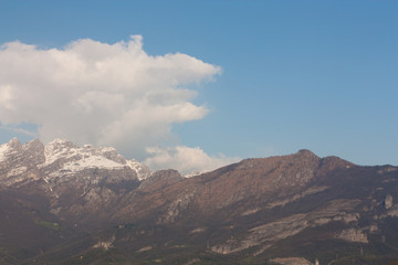 Fototapeta na wymiar Mountains on sky background