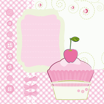 Background with cartoon Cake. Mother's Day.