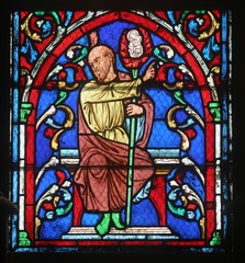 Obraz na płótnie Canvas Stained glass window in Cathedral Notre Dame de Paris