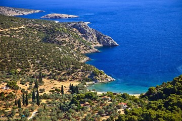 Small quiet bay on greek island,  Poros