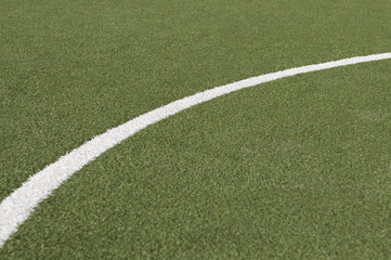 Fototapeta premium Soccer playing field goal kick line