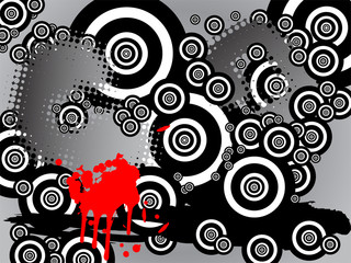 Retrokreise mit Splash und Technodots