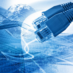 Abstract telecommunications blue illustration