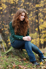 Portrait of beautiful woman on outdoor