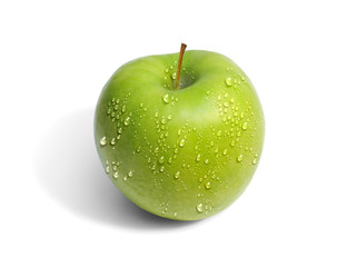 Pomme verte mouillée