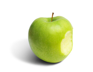 Pomme verte croquée