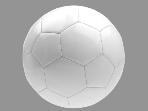white soccer ball on gray background