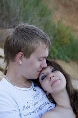 Couple enjoying themselves on the beach
