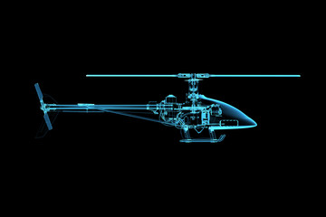 3D rendered x-ray transparent blue helicopter © JustContributor