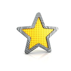Yellow Star with Metal Edges