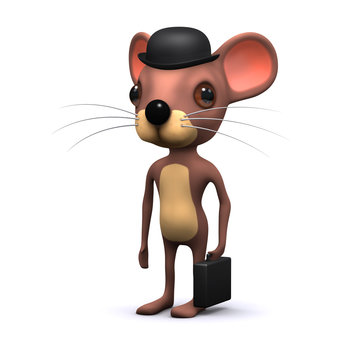 Business mouse in bowler hat