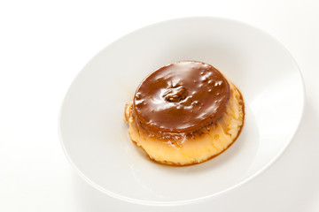 homemade egg flan with caramel