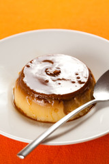 homemade egg flan with caramel