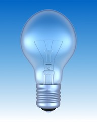 Lightbulb on Light Blue Gradient