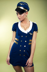 Sexy young air stewardess