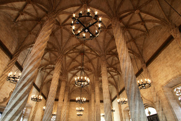 La lonja de la seda de Valencia, Eingangshalle