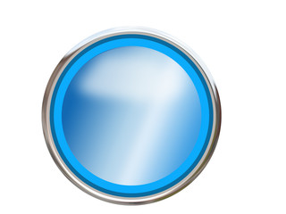 Runder Button Blau mit Chrom