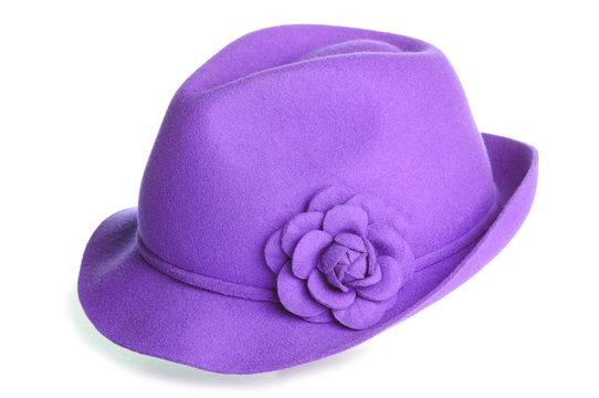 Purple felt hat