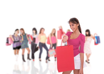 Obraz premium happy woman with shopping bags